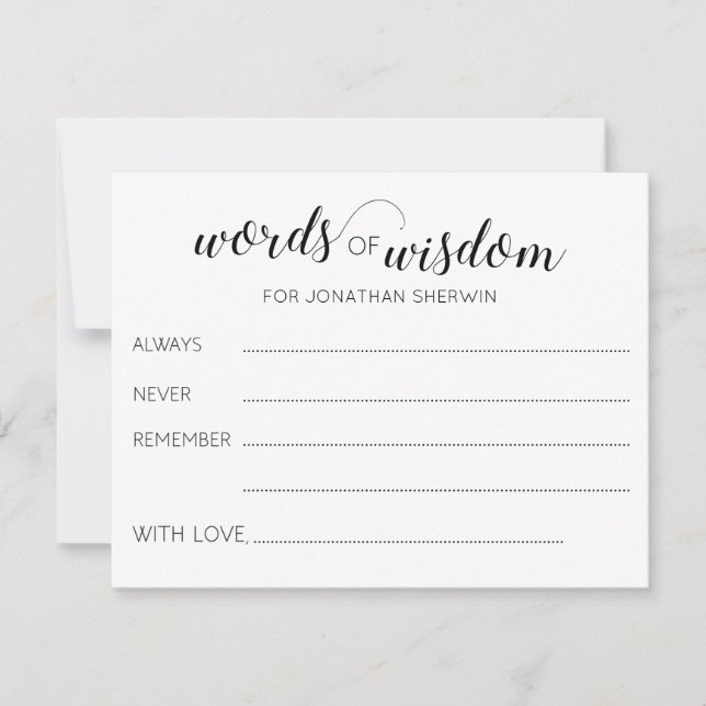 Words of Wisdom Graduation Advice for Graduate (Front)