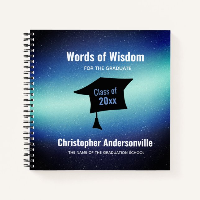 Words of Wisdom Graduation Keepsake Notebook (Front)