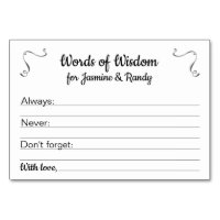 Words of Wisdom Marriage Advice Cards Personalized