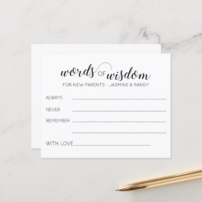 words-of-wisdom-new-parents-advice-baby-shower-zazzle for Advice For New Parents Cards Free Printable Words of Wisdom New Parents Advice Baby Shower | Zazzle for Advice For New Parents Cards Free Printable