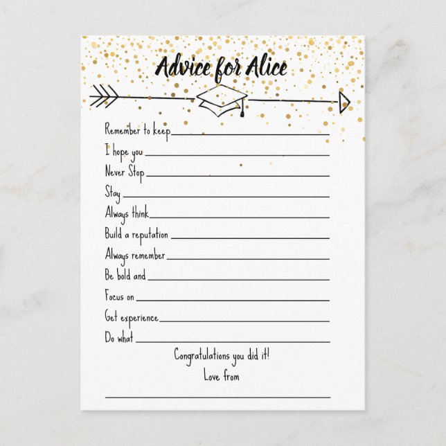 Words of Wisdom Note Cards for Graduate (Front)