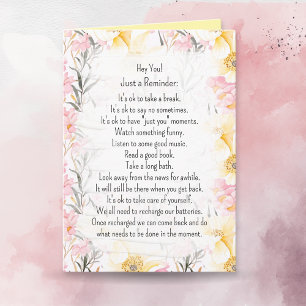 Words of Wisdom Take Care of Yourself Card