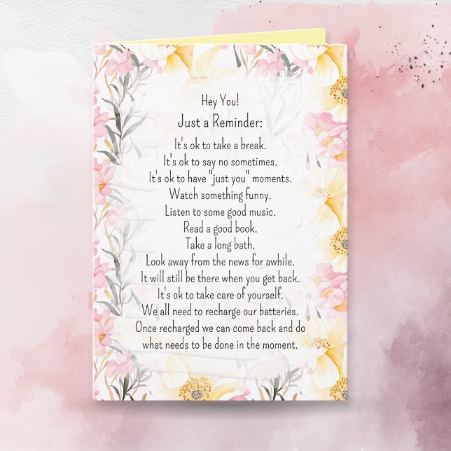 Words of Wisdom | Take Care of Yourself  Card (Creator Uploaded)