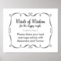 Advise and Wishes for The Mr & Mrs - Acrylic Sign, Size: 8 x 10