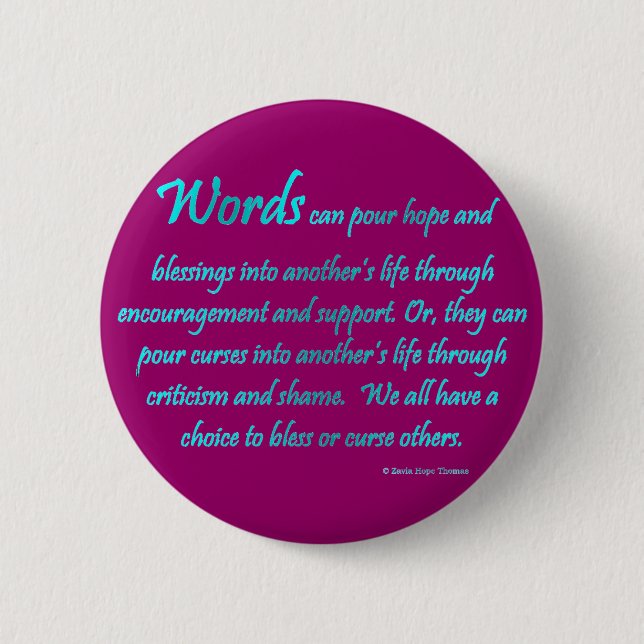 words pinback button (Front)