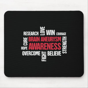 Words Present Brain Aneurysm Awareness Mouse Pad