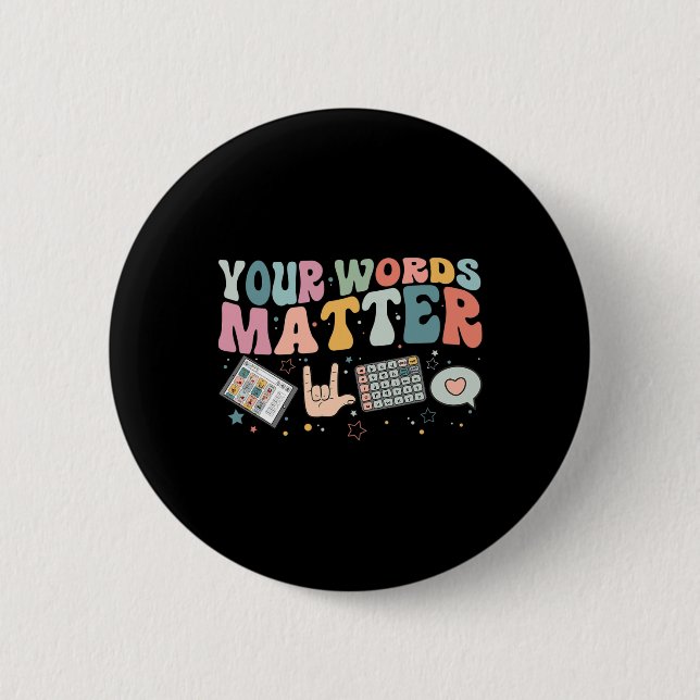 Words Problem Speech Therapy Language Pathologist  Button (Front)