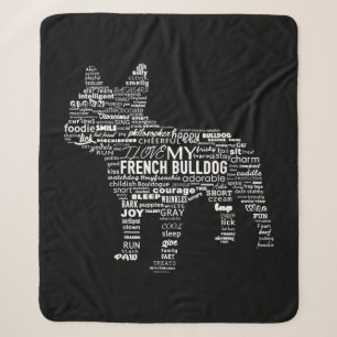 Words T Ways To Describe My French Bulldog Gift Sherpa Blanket