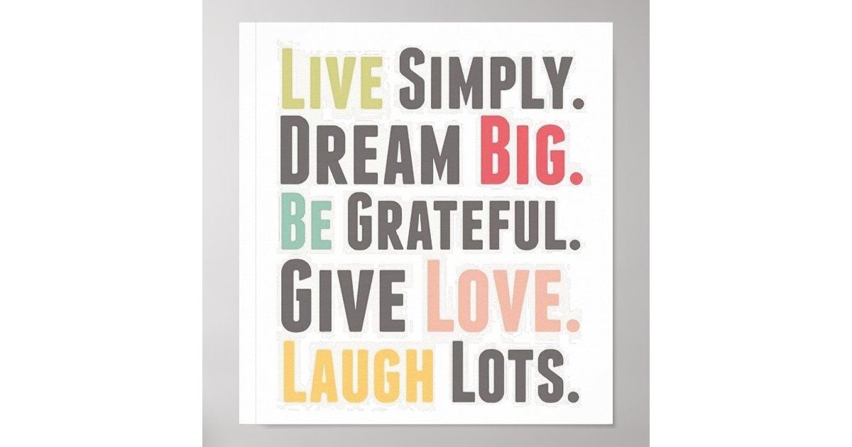 words to live by poster | Zazzle