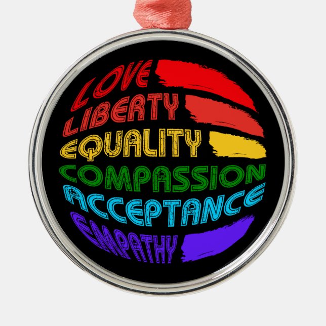 Words To Live By Round Metal Ornament (Front)