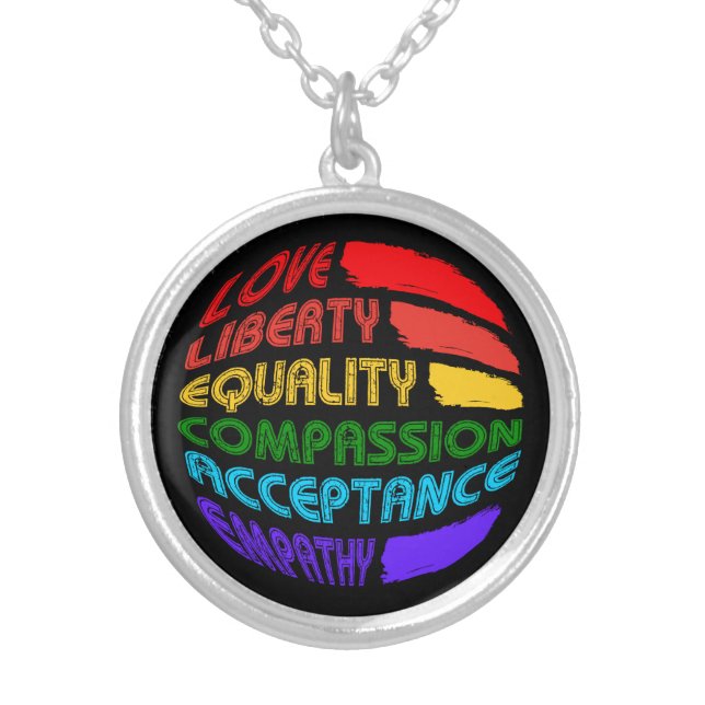 Words To Live By Silver Plated Necklace (Front)