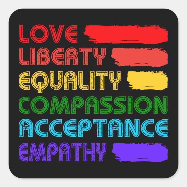 Words To Live By Square Sticker (Front)