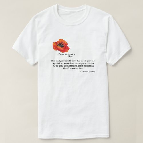 Words To Remember Remembrance Day T_Shirts