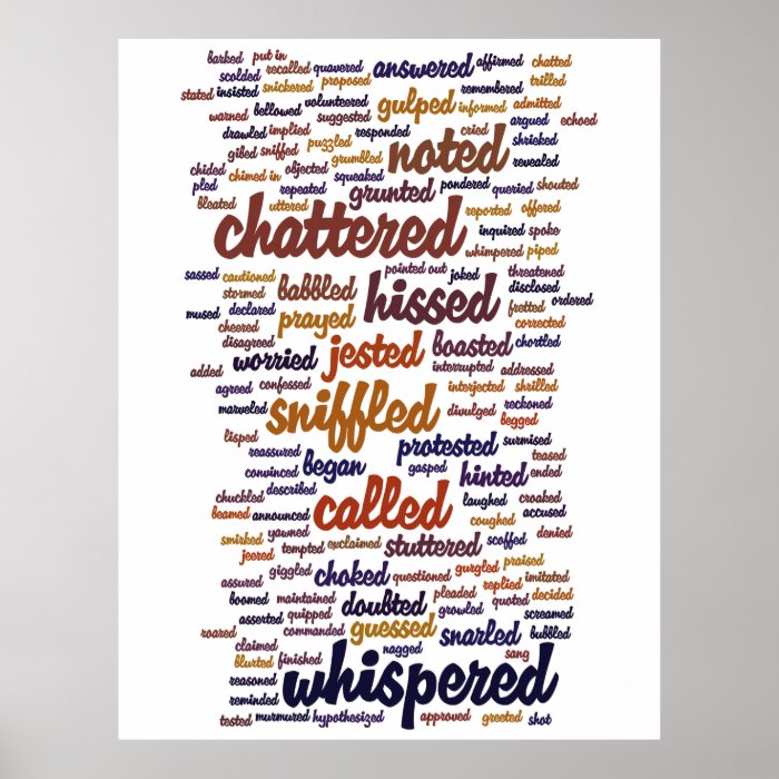 Words to Use Instead of Said Poster