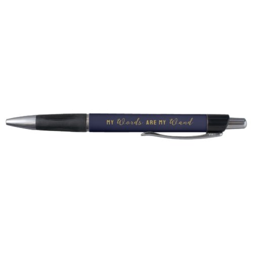 Words Wand Law of Attraction Navy Gold Lettering Pen