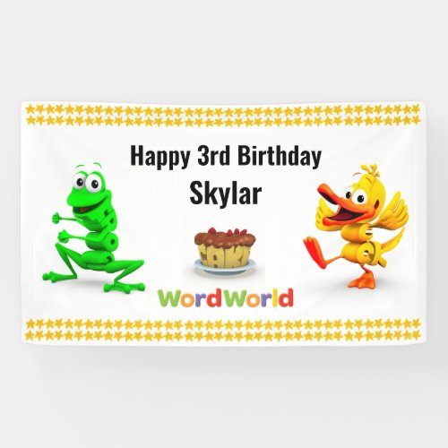 WordWorld Customizable Birthday Banner