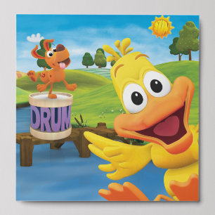 WordWorld Dancing Dog and Duck Poster Peel And Stick Photo Tile
