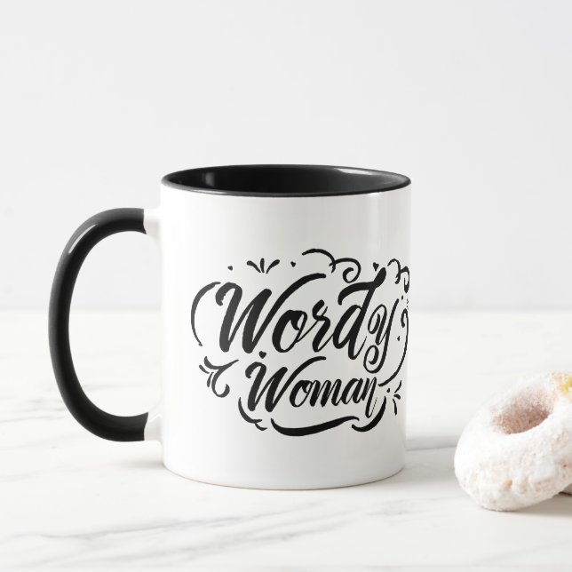 Wordy Woman Mug (With Donut)