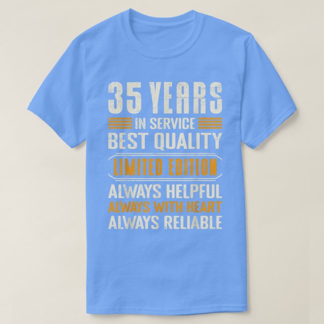Work anniversary 35 years in company anniversary  T-Shirt (Design Front)
