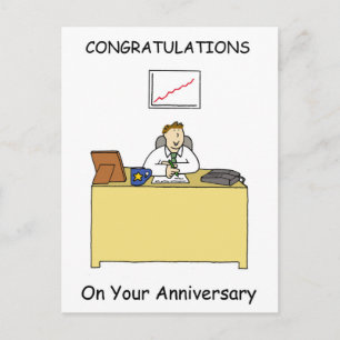 Work Anniversary Congratulations for Male Postcard