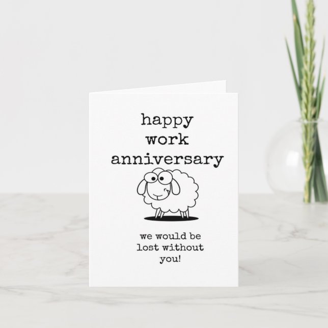 Work Anniversary, We Would Be Lost, Sheep Card (Front)