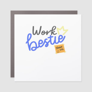 Work Bestie - Blue Classic Car Magnet
