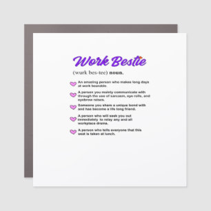 Work Bestie Definition Classic Viral Car Magnet