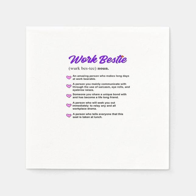 Work Bestie Definition Classic Viral Napkins (Front)