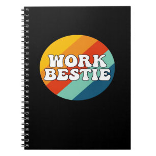Work Bestie Emotional Help Coworker Retro Vintage  Notebook