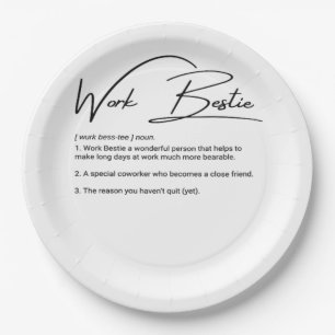 Work Bestie Funny Coworker & Colleague Classic Paper Plates