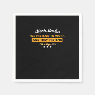 Work Bestie Funny Coworker Quote Classic Napkins