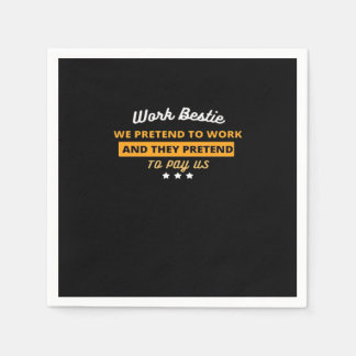 Work Bestie Funny Coworker Quote Classic Napkins