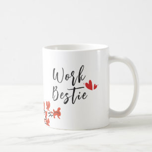 Work Bestie Gift for Co-worker Two Birds Red Leaf Coffee Mug