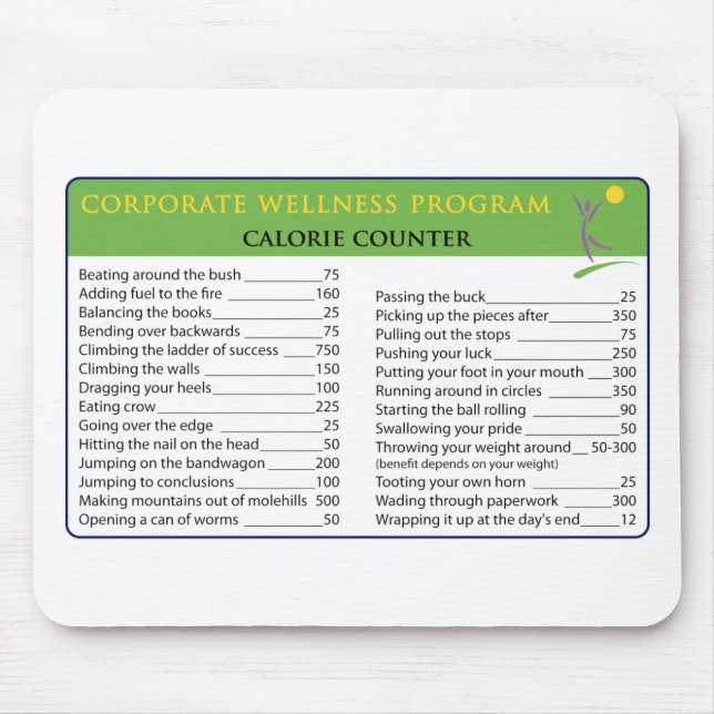 Work Calories Mouse Pad (Front)