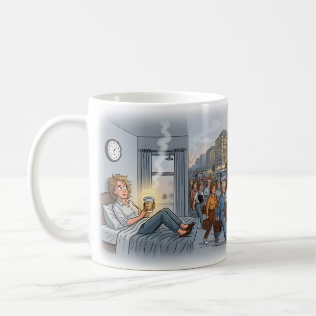 Work Can Wait — The Bed Won't Mug (Left)