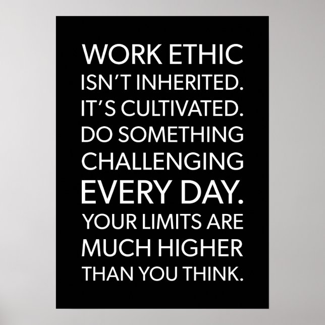 Work Ethic, Work Hard - Motivational Gym Poster (Front)