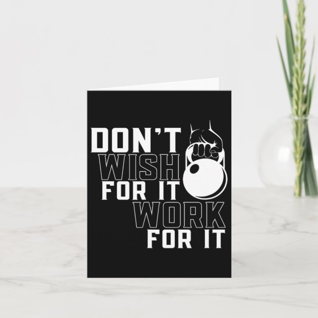 Work For It Weightlifting Workout Gym Fitness Trai Card (Front)