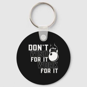 Work For It Weightlifting Workout Gym Fitness Trai Keychain