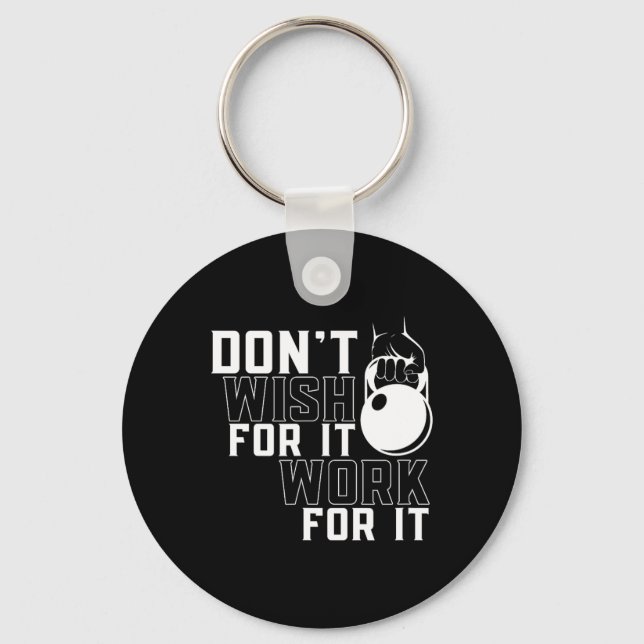 Work For It Weightlifting Workout Gym Fitness Trai Keychain (Front)