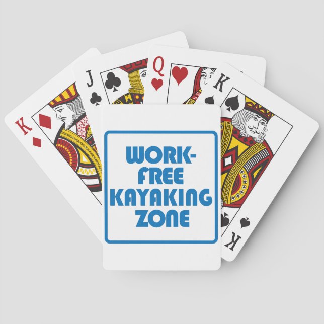 Work Free Kayaking Zone Poker Cards (Back)