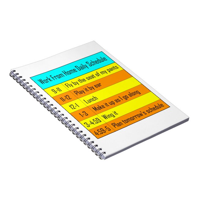 Work From Home Daily Schedule Notebook (Right Side)
