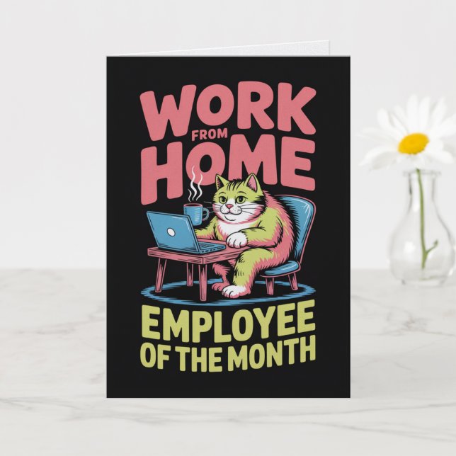 Work From Home Employee Of The Month Card (Small Plant)