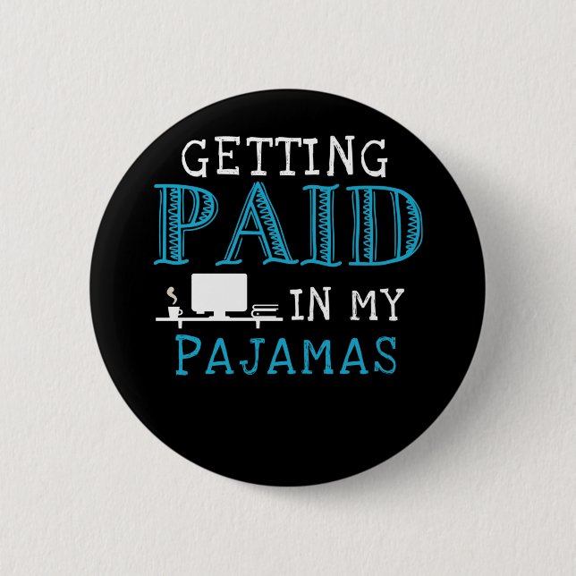 Work From Home Funny Homeoffice Job Button (Front)
