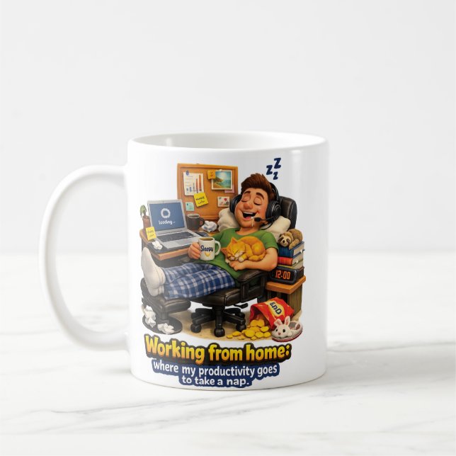 Work From Home Humor Coffee Mug (Left)