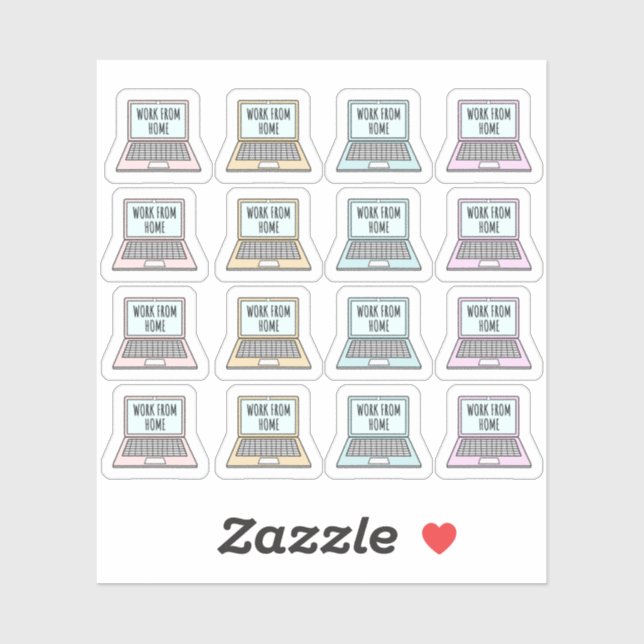 Work From Home Office Day Reminder Laptop Planner Sticker (Sheet)