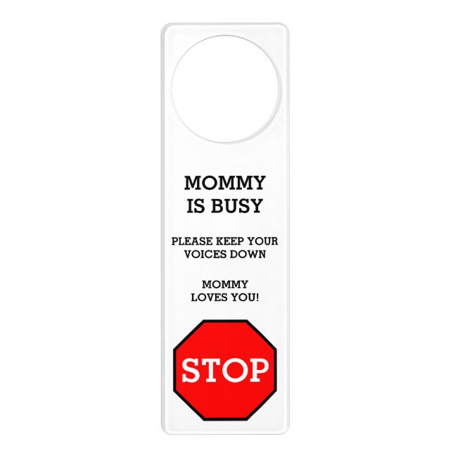 Work From Home Office Door Hanger for Moms | Stop (Front)