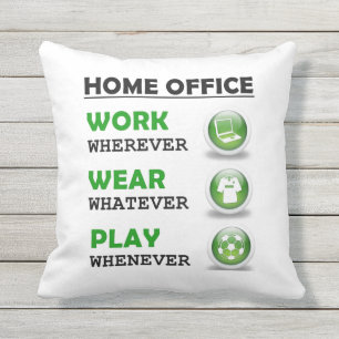 Work From Home Office Funny Outdoor Pillow