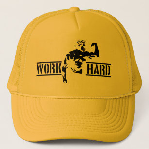 work hard Arnold Schwarzenegger gym weightlifting  Trucker Hat