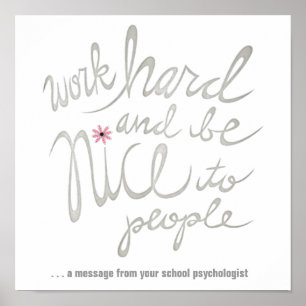 Work Hard & Be Nice Poster