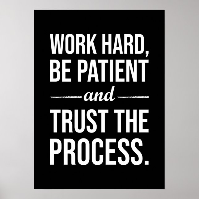 Work Hard, Be Patient, Trust The Process Poster (Front)